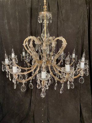 Vintage Chandelier in Crystal & Brass-FLW-1401977