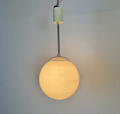 Vintage Chandelier with Milk Glass from Elektrosvit, 1960s-CGF-2043805