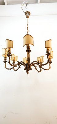 Vintage Chandelier with Parchment Fans-QLH-1780541