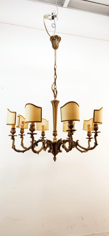 Vintage Chandelier with Parchment Fans-QLH-1780541