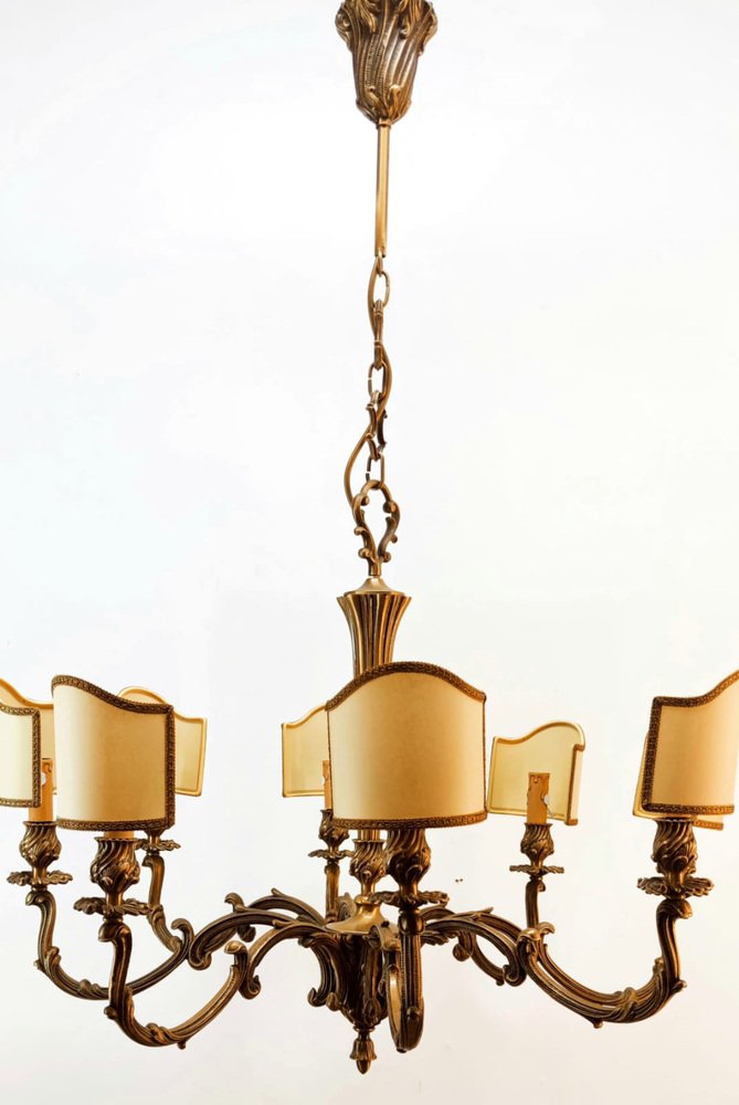 Vintage Chandelier with Parchment Fans-QLH-1780541