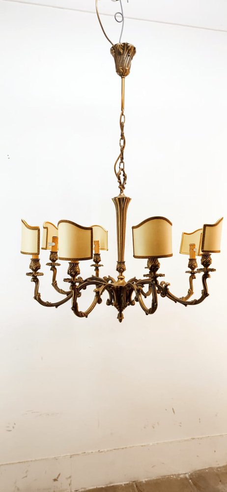 Vintage Chandelier with Parchment Fans