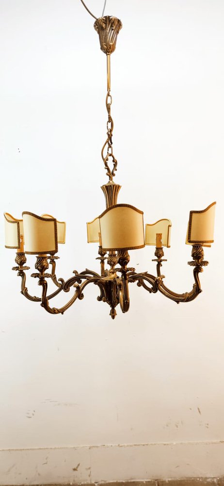 Vintage Chandelier with Parchment Fans