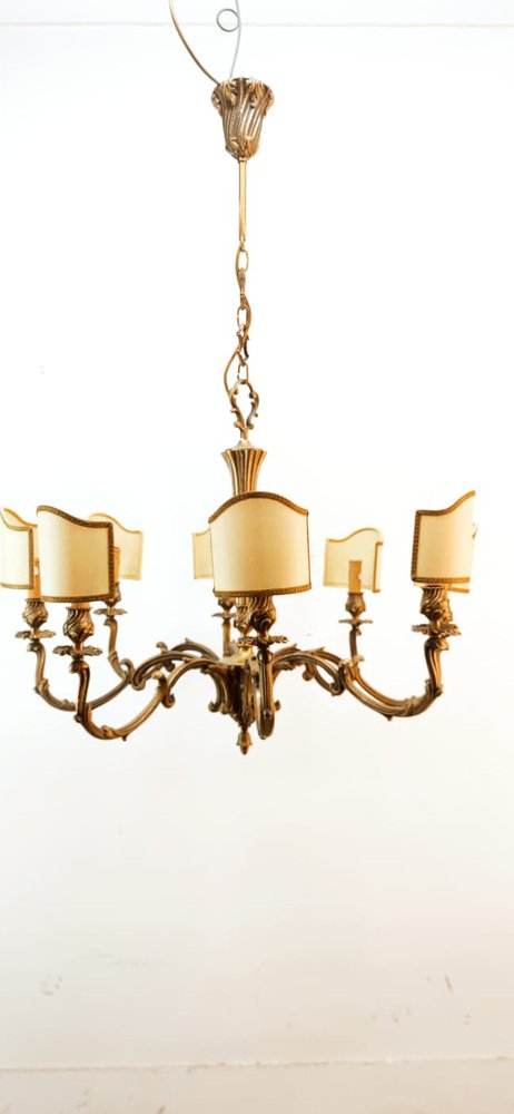 Vintage Chandelier with Parchment Fans-QLH-1780541