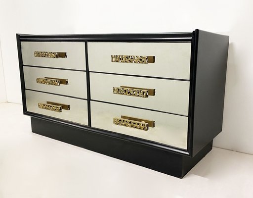 Vintage Chest of Drawers in Black Ebonized Wood-WIM-1277846