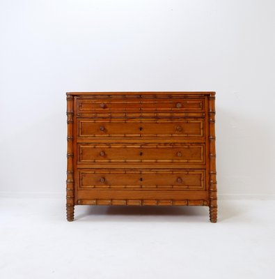 Vintage Chest of Drawers in Faux Bamboo and Dark Pine-NYF-2018995