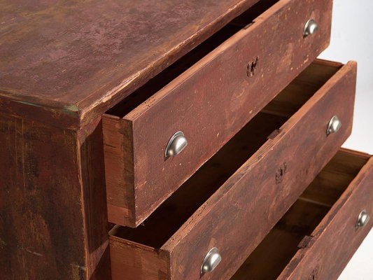 Vintage Chest of Drawers in Maroon Red, 1920-ZNJ-2035294