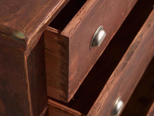 Vintage Chest of Drawers in Maroon Red, 1920-ZNJ-2035294