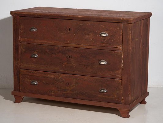 Vintage Chest of Drawers in Maroon Red, 1920-ZNJ-2035294