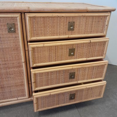 Vintage Chest of Drawers in Rattan and Bamboo, 1970s-LMR-1722262