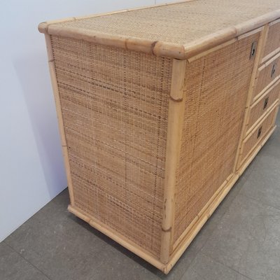 Vintage Chest of Drawers in Rattan and Bamboo, 1970s-LMR-1722262