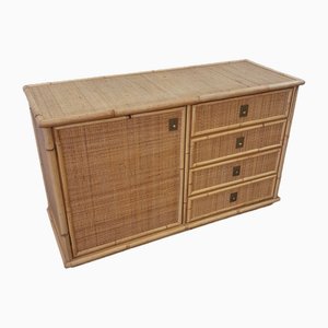 Vintage Chest of Drawers in Rattan and Bamboo, 1970s-LMR-1722262