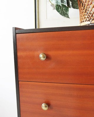 Vintage Chest of Drawers with Black Trim and Gold Knobs-OXJ-896956