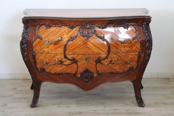 Vintage Chest of Drawers with Inlay Walnut, 1930s-DCO-1264379