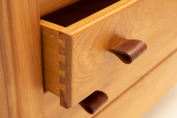 Vintage Chest of Drawers with Leather Handles from Maison Regain, 1960-WXK-2021655