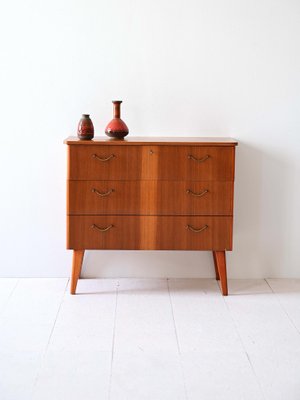 Vintage Chest of Drawers with Metal Handles, 1960s-QWP-2034944