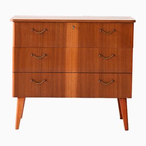 Vintage Chest of Drawers with Metal Handles, 1960s-QWP-2034944