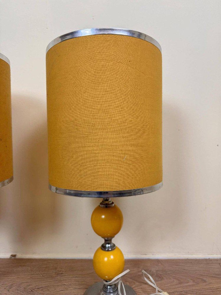 Vintage Chevron Table Lamps, 1970, Set of 2