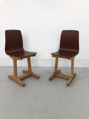 Vintage Children's Chairs in Plywood, 1960s, Set of 2-JWH-1344332