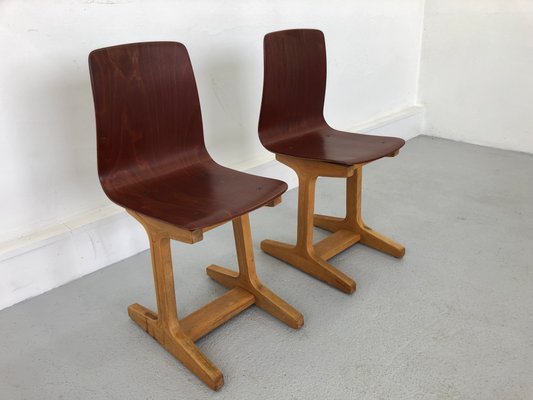 Vintage Children's Chairs in Plywood, 1960s, Set of 2-JWH-1344332