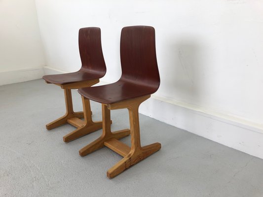 Vintage Children's Chairs in Plywood, 1960s, Set of 2-JWH-1344332