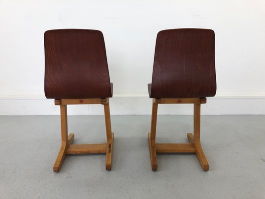 Vintage Children's Chairs in Plywood, 1960s, Set of 2-JWH-1344332