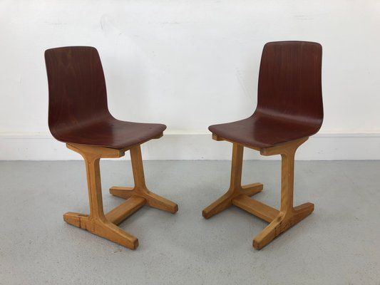 Vintage Children's Chairs in Plywood, 1960s, Set of 2-JWH-1344332