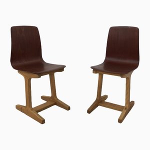 Vintage Children's Chairs in Plywood, 1960s, Set of 2-JWH-1344332