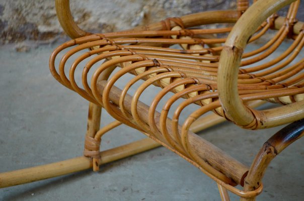 Vintage Children's Rocking Chair in Rattan-AIU-1395892