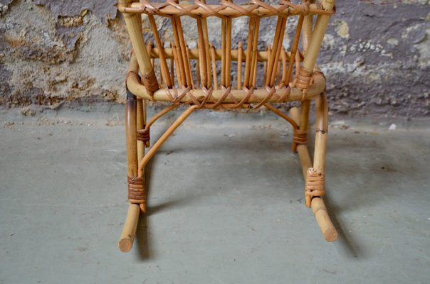 Vintage Children's Rocking Chair in Rattan-AIU-1395892