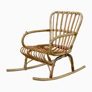 Vintage Children's Rocking Chair in Rattan-AIU-1395892