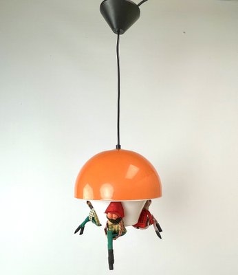 Vintage Children's Room Hanging Lamp with Dwarfs, 1970s-WZZ-1385504