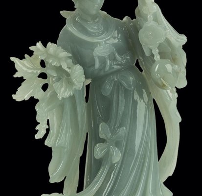 Vintage Chinese Jadeite Carving of a Standing Lady-ZCI-752077