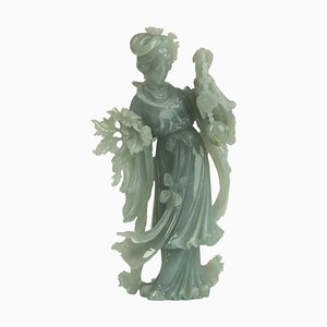 Vintage Chinese Jadeite Carving of a Standing Lady-ZCI-752077