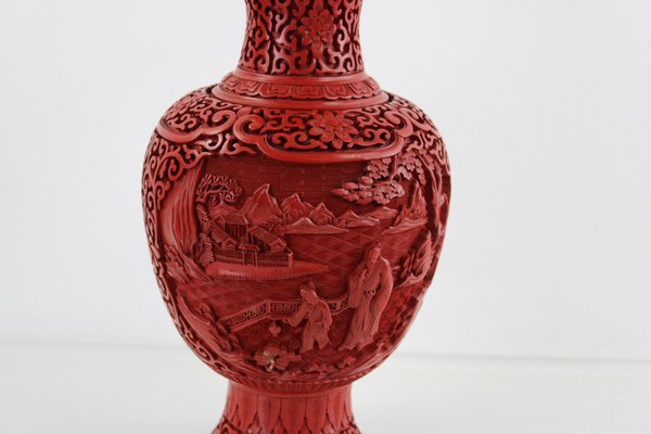 Vintage Chinese Lacquer Vase-ZWH-1801115