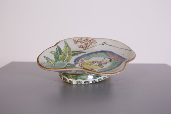 Vintage Chinese Tray in Hand-Painted Ceramic, Set of 2-RCE-1254401