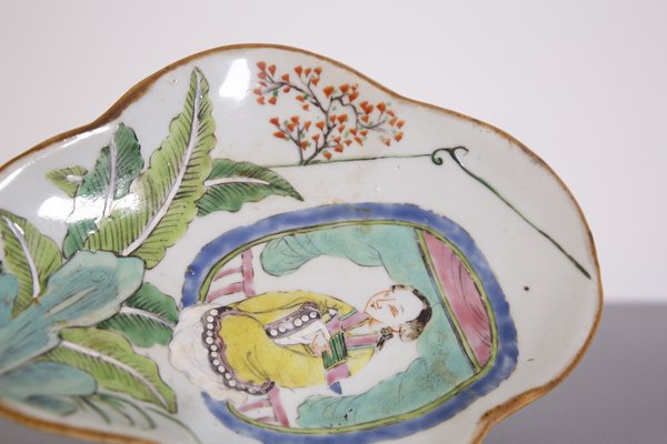 Vintage Chinese Tray in Hand-Painted Ceramic, Set of 2-RCE-1254401