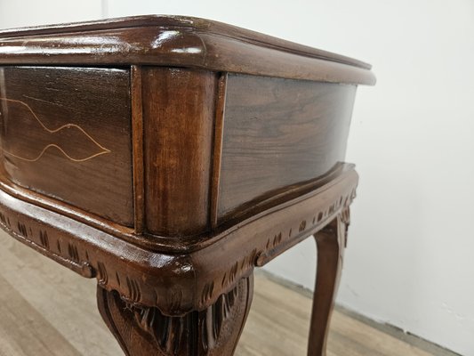 Vintage Chippendale Style Dressing Table in Walnut with Brass Handles, 1930s-ZUW-2022702