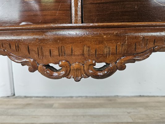 Vintage Chippendale Style Dressing Table in Walnut with Brass Handles, 1930s-ZUW-2022702