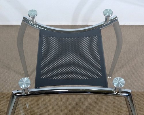 Vintage Chrome and Glass Metal Table, 1970s-RVK-1311080