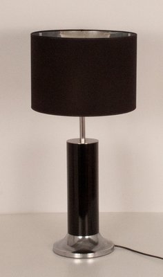 Vintage Chrome & Black Enameled Metal Table Lamp by Goffredo Reggiani, 1970s-KT-842652