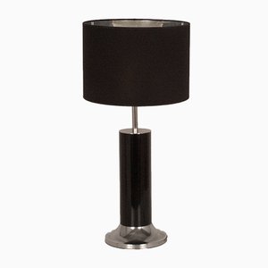 Vintage Chrome & Black Enameled Metal Table Lamp by Goffredo Reggiani, 1970s-KT-842652