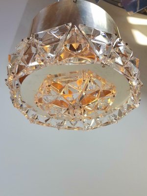 Vintage Chrome & Crystal Ceiling Lamps from Kinkeldey, 1970s, Set of 2-AXJ-662977