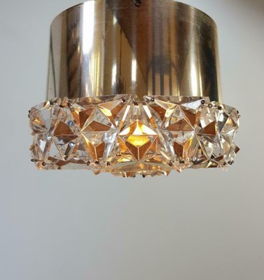 Vintage Chrome & Crystal Ceiling Lamps from Kinkeldey, 1970s, Set of 2-AXJ-662977