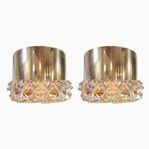 Vintage Chrome & Crystal Ceiling Lamps from Kinkeldey, 1970s, Set of 2-AXJ-662977