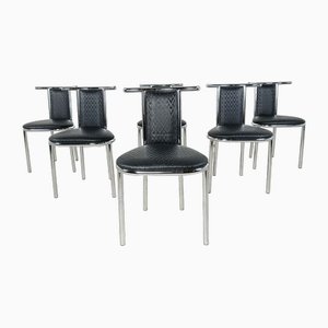 Vintage Chrome Dining Chairs, 1980s, Set of 6-IRH-1807989