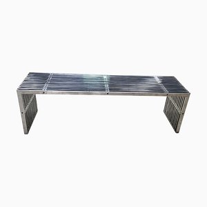 Vintage Chrome Metal Bench-TCS-1817992