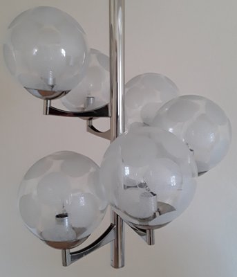 Vintage Chrome Plated Ceiling Lamp, 1980s-HOI-1359609