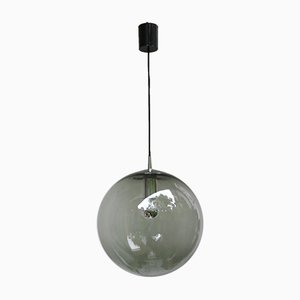 Vintage Chrome Plated Glass Tourmaline Globe Ceiling Lamp from Peill & Putzler-EY-660500