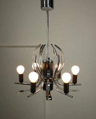 Vintage Chrome Swan Shaped Chandelier, 1970s-HGJ-1170109